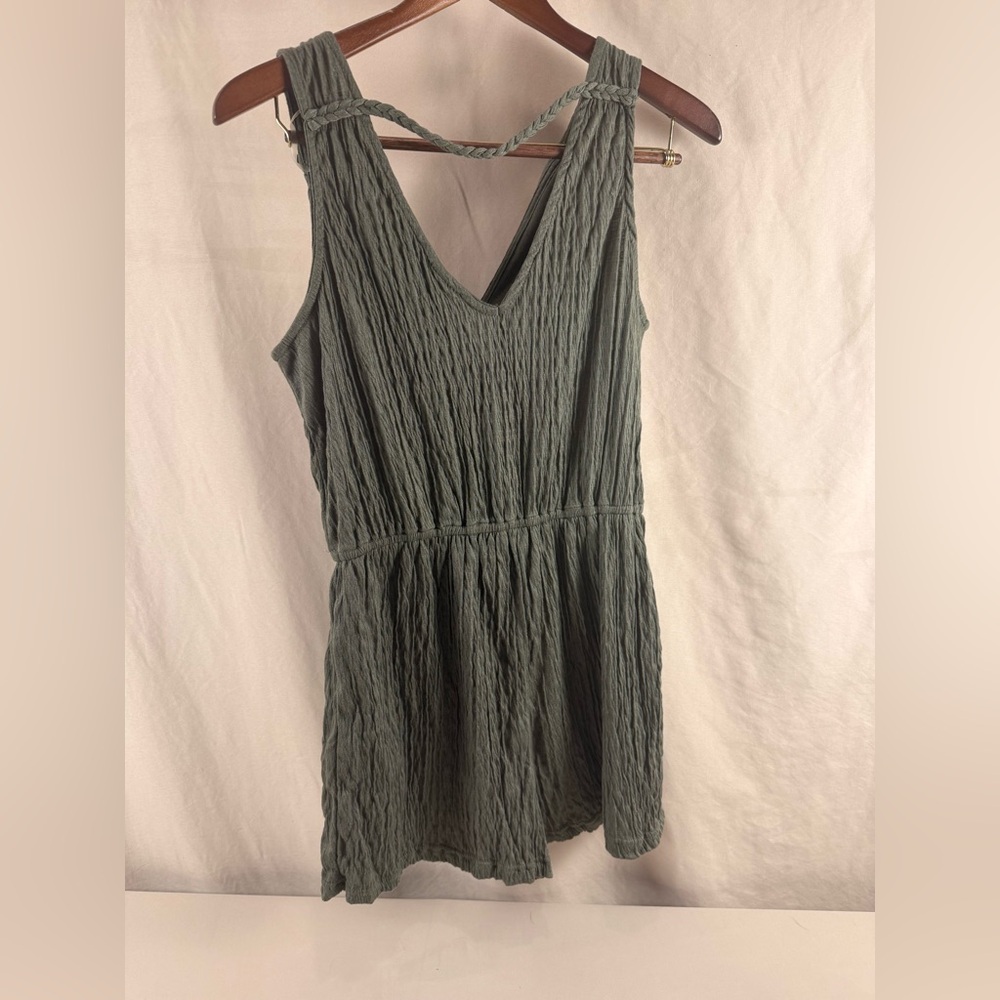 Green Sleeveless Textured Dress